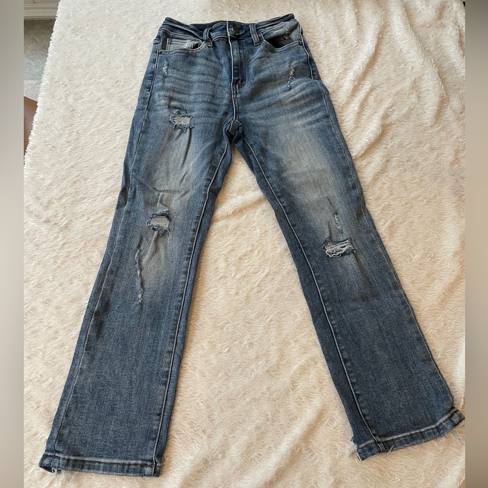 Risen Distressed Jeans in Faded Blue
